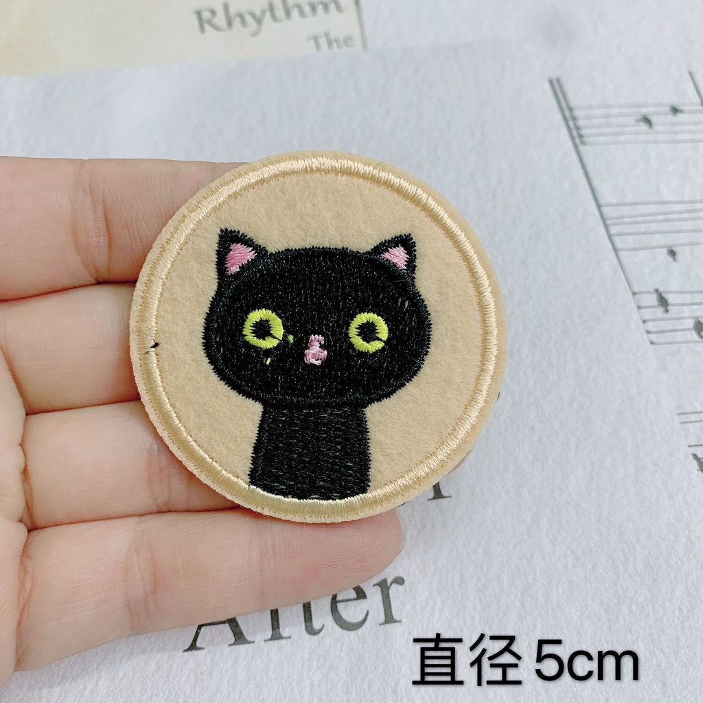 Sticker Ủi Thêu Hình Mèo Không Gian Dễ Thương