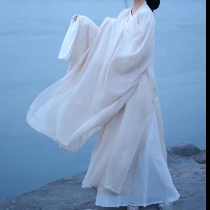 Bộ Hán Phục Phong Cách Trung Hoa Cổ Điển Wei Jin Handmade Thanh Lịch Cho Nữ Phong Cách Thư Pháp Thanh Lịch Mát Mẻ 12.100