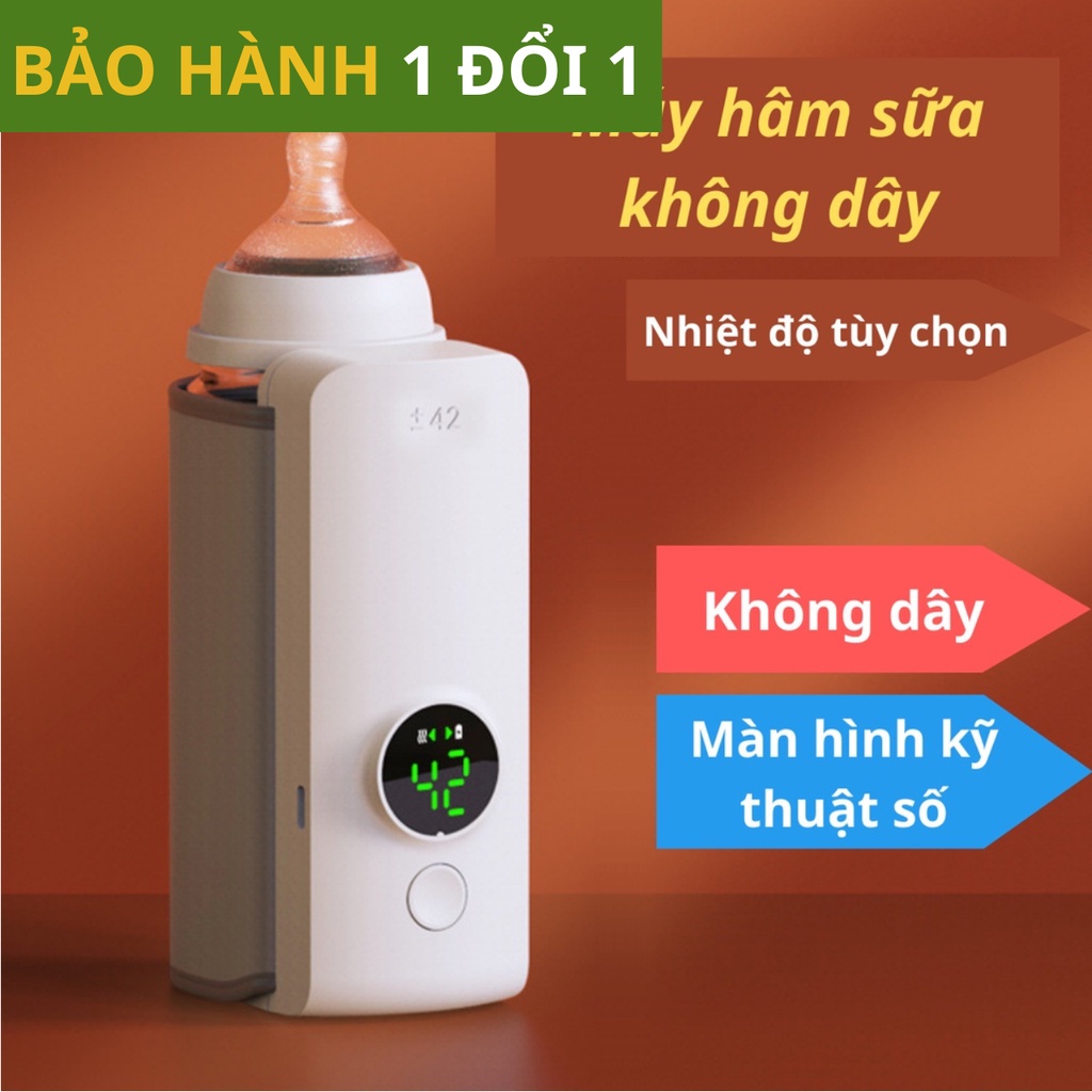 Máy hâm sữa không dây cầm tay, màn hình hiển thị kỹ thuật số thông minh
