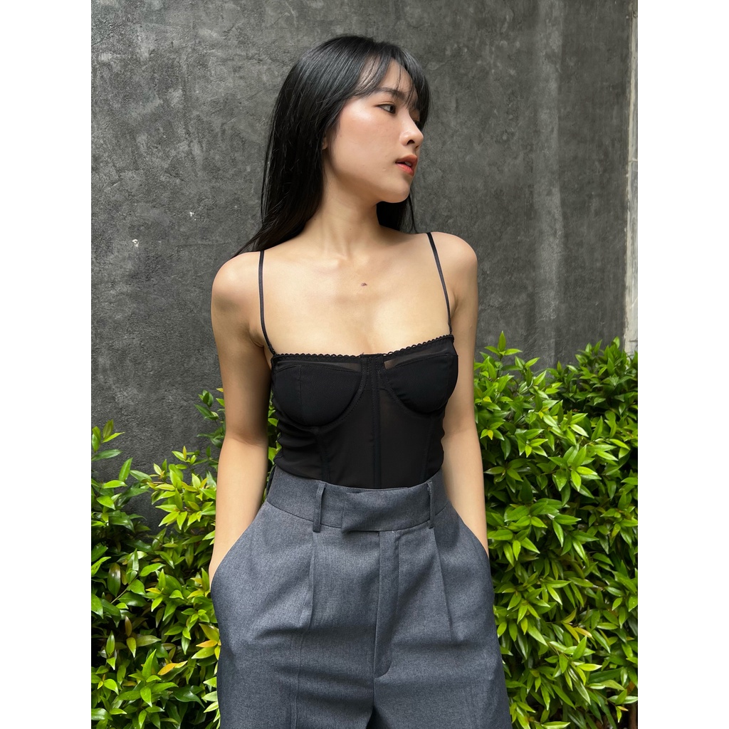 Caitlyn Corset - Áo Corset Petty Brawee Ren Đen
