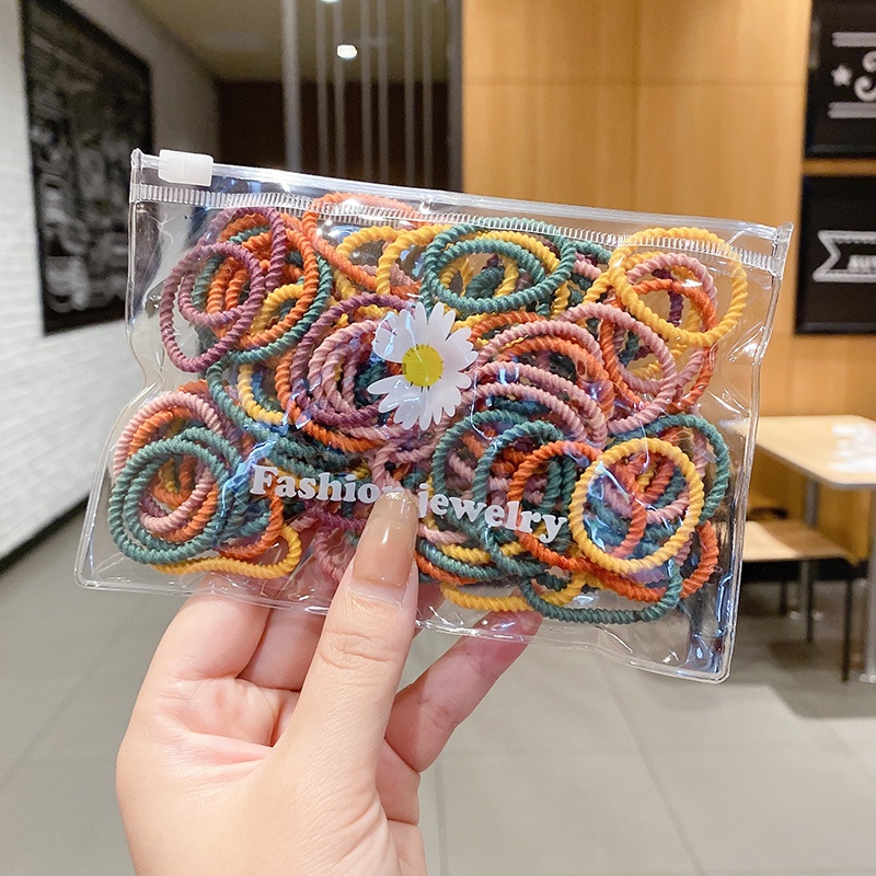 Set 100 Dây Cột Tóc Thời Trang Hàn Quốc Cho Bé Gái