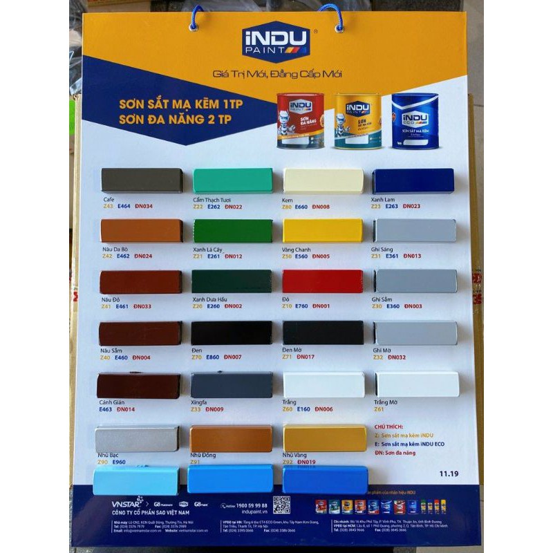 SƠN SẮT MẠ KẼM INDU 1 THÀNH PHẦN MÀU XÁM  XINGFA Z35 LON 800ML