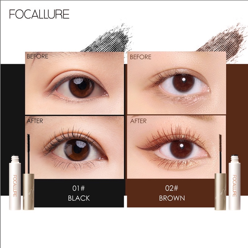 Mascara FOCALLURE giúp chuốt lông mi dài và cong 3mm 6g FA-169