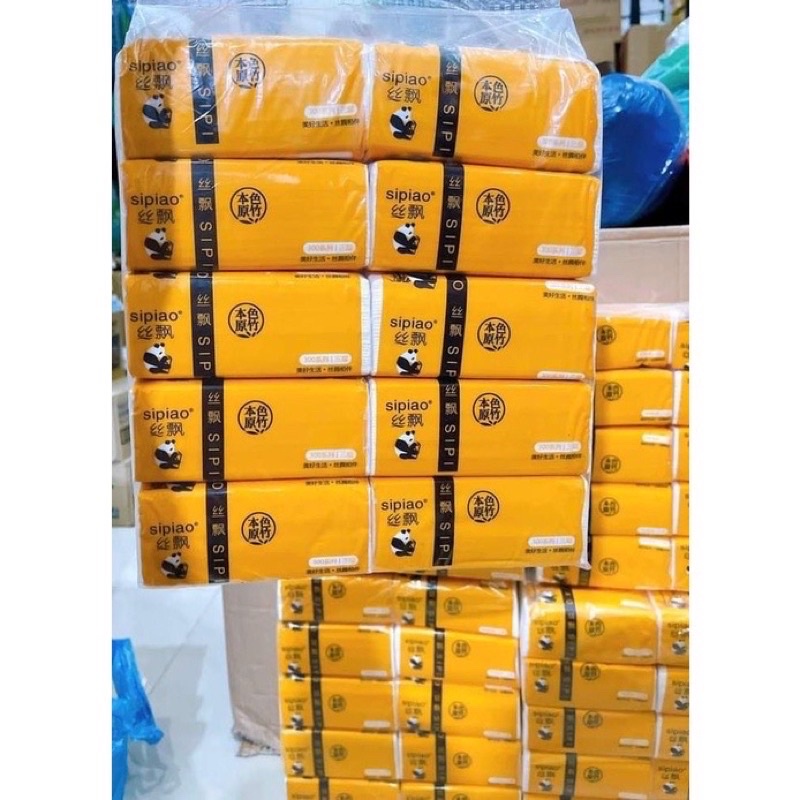 Giấy ăn gấu trúc bịch 10 gói siêu dai 3 lớp an toàn, giây có thể lau tay chân