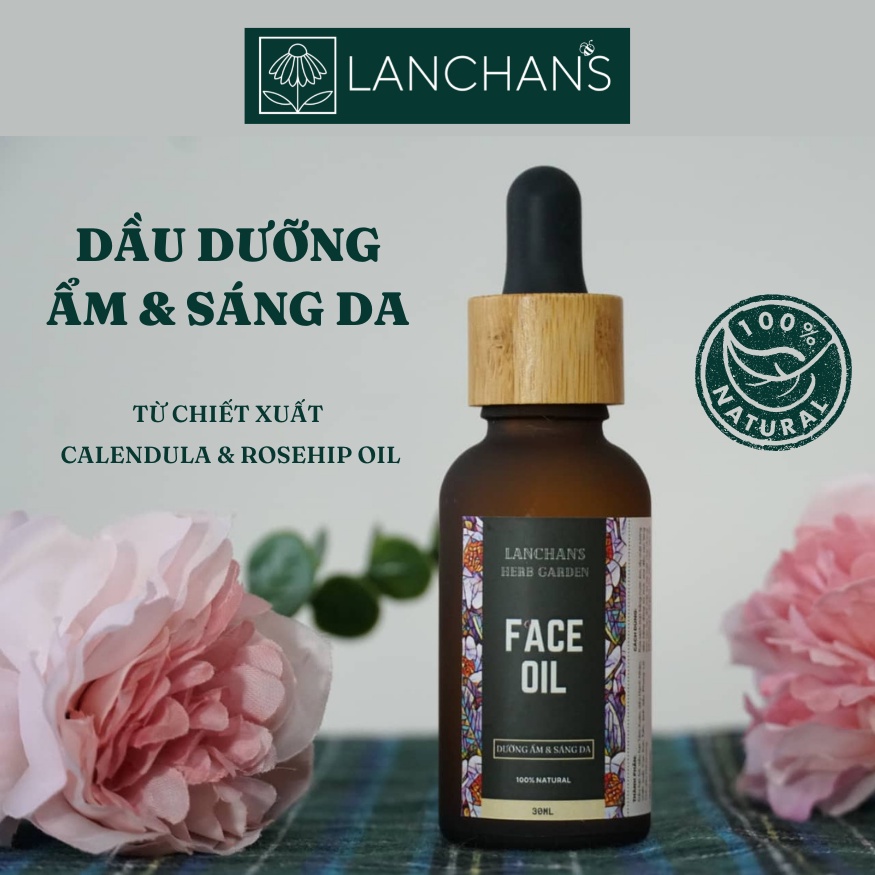 DẦU DƯỠNG ẨM & SÁNG DA từ chiết xuất Calendula & Rosehip Oil LANCHANS