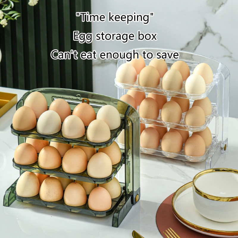 Giá Đỡ Trứng Trong Tủ Lạnh Bằng Nhựa 3 Ngăn Tiện Dụng
