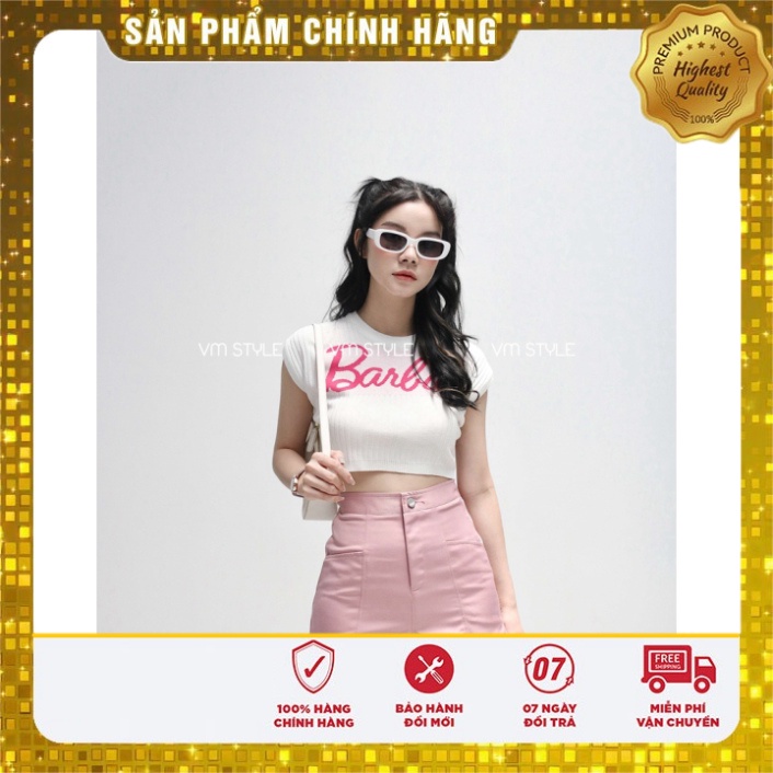 Áo len sượt nách VMSTYLE croptop chữ kiểu Barbie trang điểm thu đông 2057 ALU00025