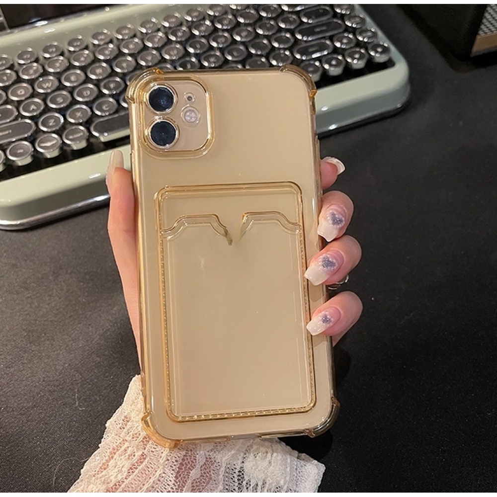 Ốp Điện Thoại TPU Mềm Trong Suốt Chống Sốc Dạng Ví Đựng Thẻ Cho IPhone 14 13 12 11 Pro Max XS XR 8 7 Plus SE