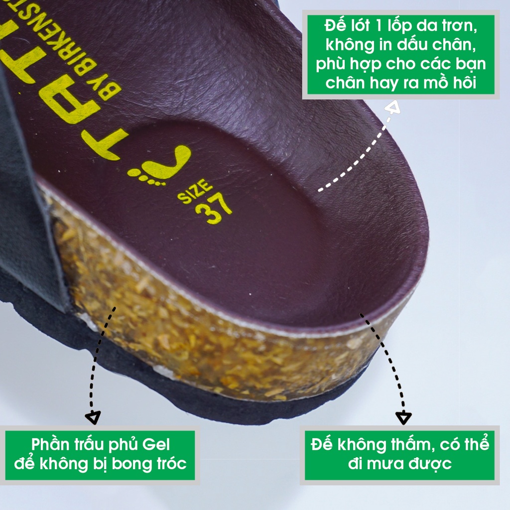 Giày sandal nữ đi học quai ngang đế trấu