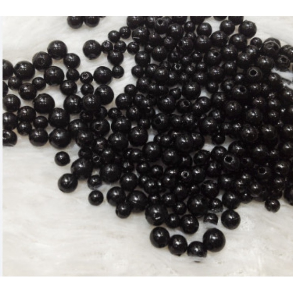 100g Hạt cườm đen kích thươc 4mm, 8mm