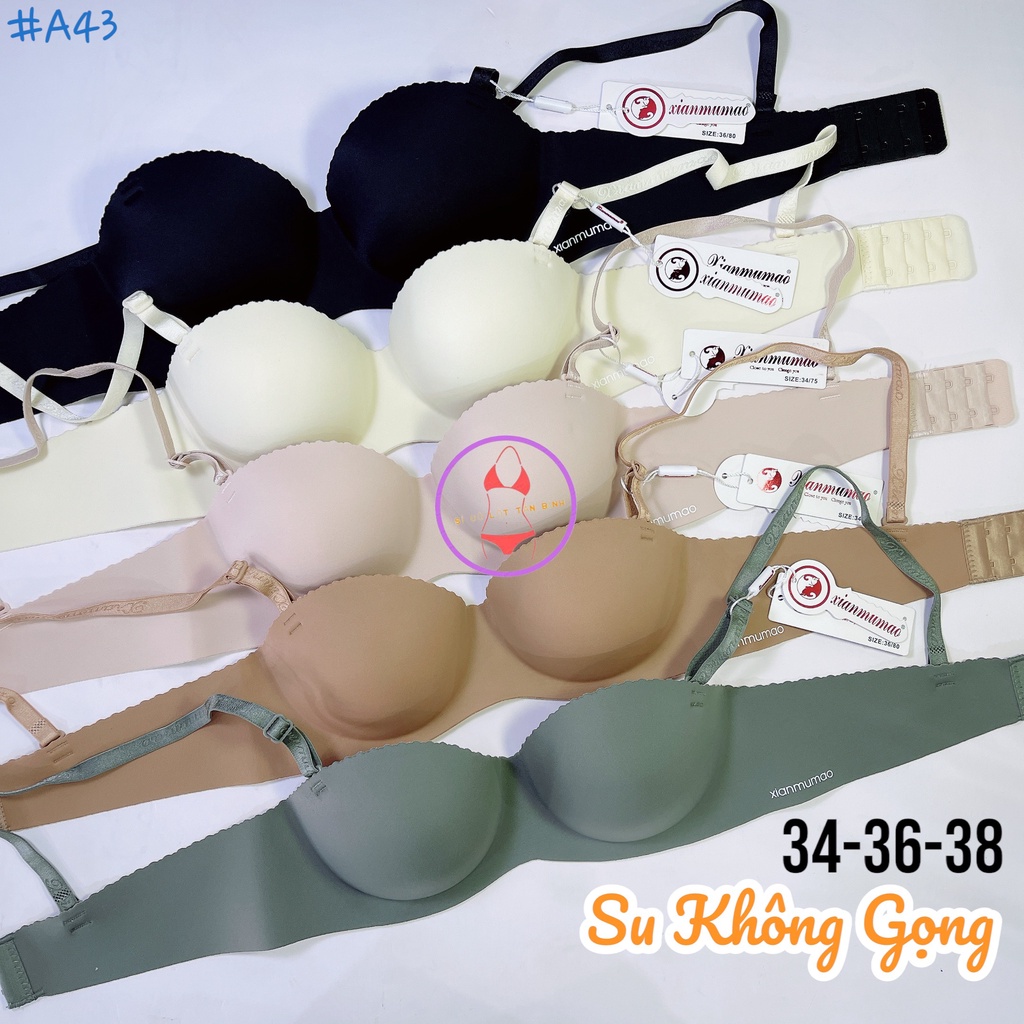 Áo cúp ngực đúc su trơn không gọng mút 2.5cm nâng ngực A43