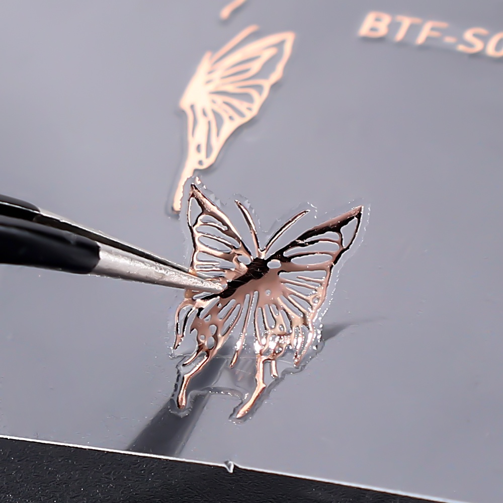 1 Miếng Dán Trang Trí Móng Tay Màu Vàng Hồng Lấp Lánh DIY