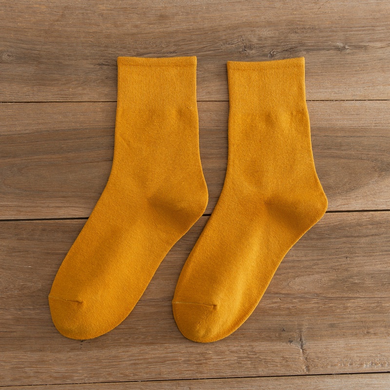 Vớ Thể Thao Cotton Harajuku Màu Sắc Đơn Giản