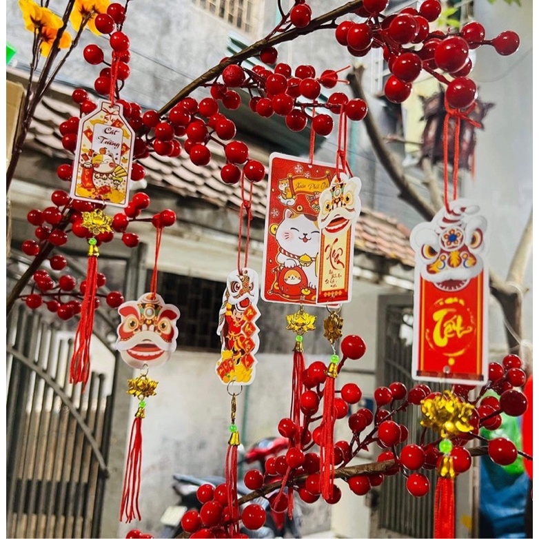 Set dây liễn treo tết - Trang trí cây đào mai- phụ kiện decor làm tháp tài lộc