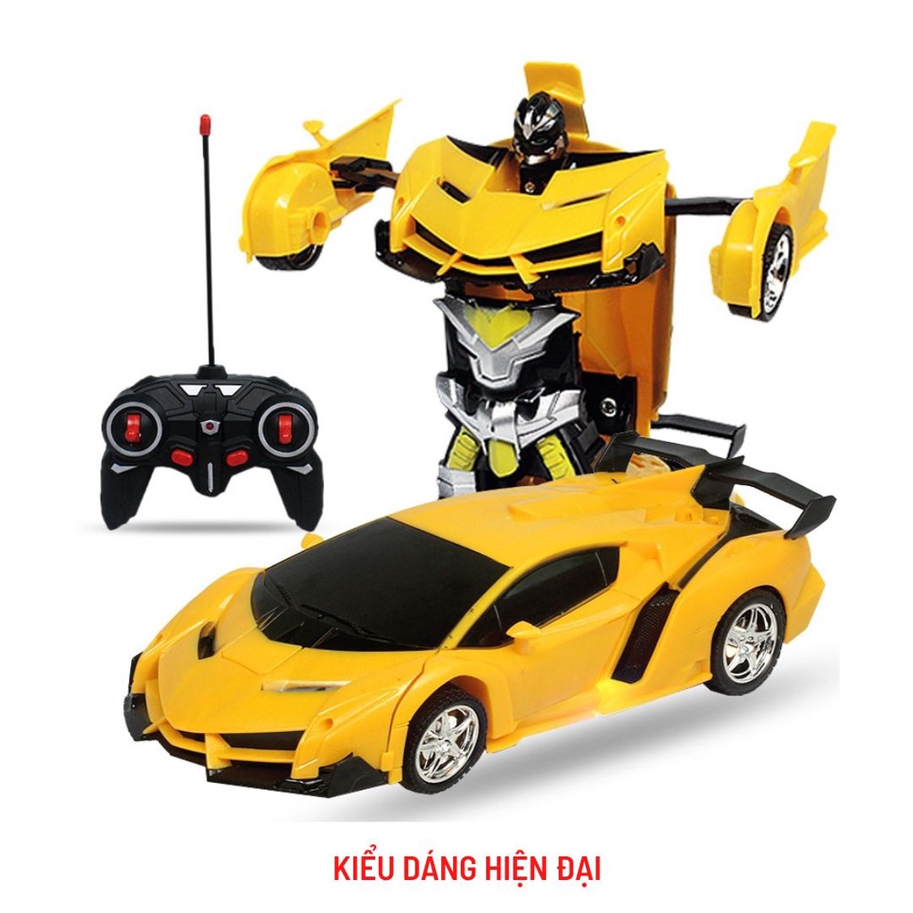 Xe ô tô điều khiển từ xa xe cảnh sát biến hình thành Robot siêu nhân hàng loại I có kèm sạc