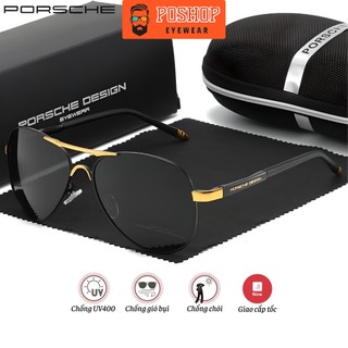 Kính mát nam nữ cao cấp POSHOP tròng phân cực uv400 gọng kim loại thời trang P8503