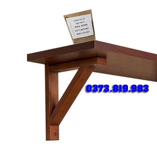 Chân kệ gỗ treo tường, eke gỗ, giá đỡ chữ L màu rustic