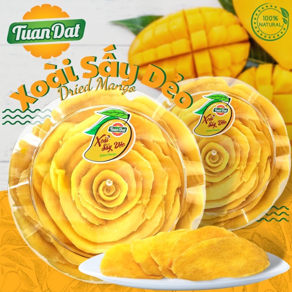 Xoài sấy dẻo xếp hoa hồng 500g