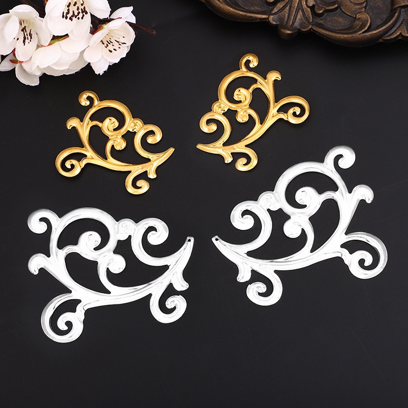 1 cặp 2 phiến họa tiết 71*90mm làm vương miện Lolita nguyên liệu làm trâm làm trang sức cổ trang