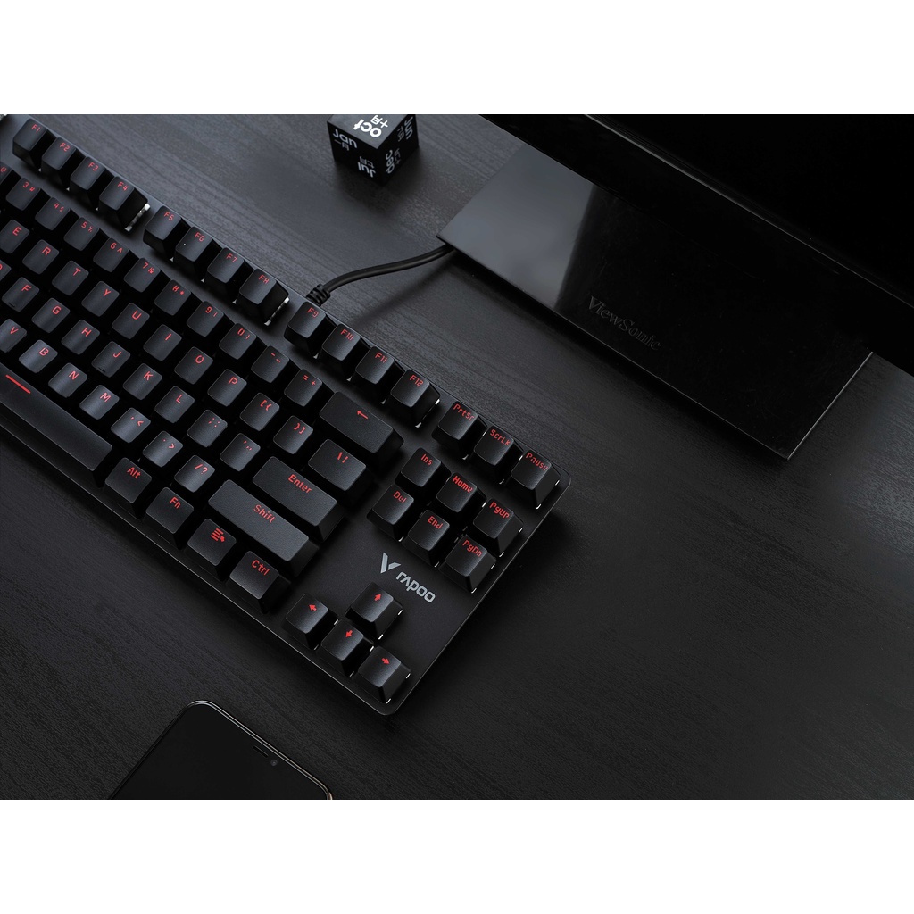 Bàn phím cơ gaming V500 Alloy chống nước siêu bền cao cấp có dây 87 phím Rapoo Bexal RP13