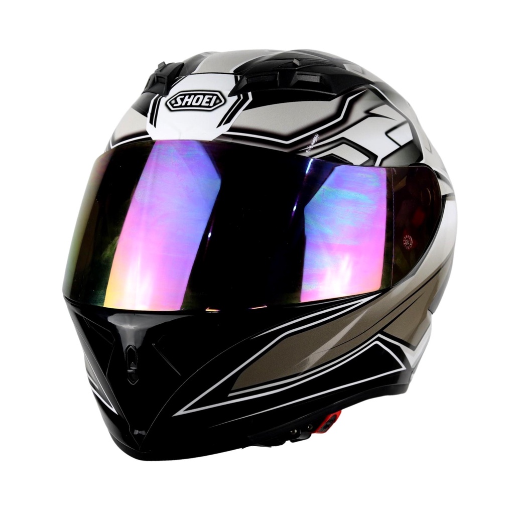Mũ bảo hiểm fullface 2 kính M266 lên tem Shoei Bạc - Tapu Shop