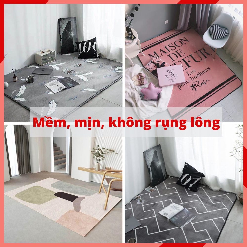 Thảm trải sàn nỉ lì nhung lông mịn, thảm lót sàn lông cừu trang trí decor phòng khách mẫu mới 2022 Hưng Chiếu