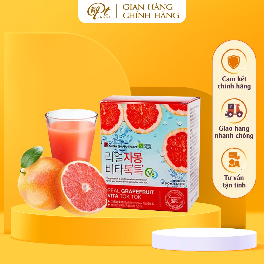 Trà Bưởi Giảm Cân Sanga Real Grapefruit Vita Tok Tok 30 Gói Hàn Quốc Chính Hãng