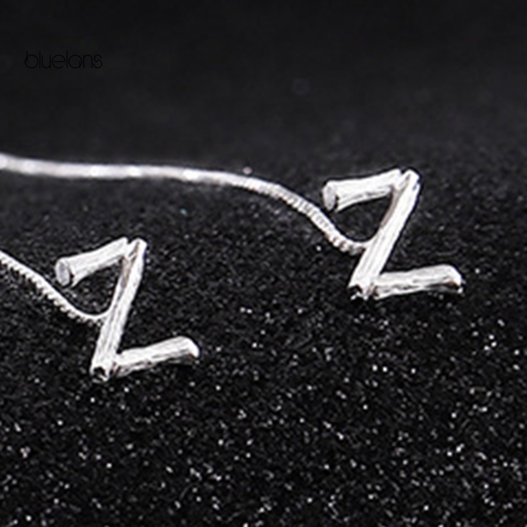 1 Đôi Bông Tai Dáng Dài Đính Chữ Màu Sắc Lấp Lánh Thời Trang Cho Nữ