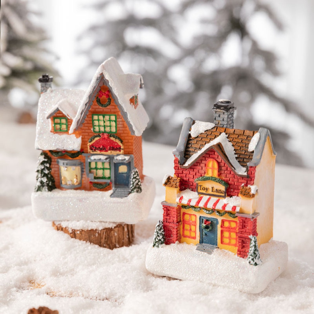 [Chiwanji] Nhà Giáng Sinh Có Đèn Chiếu Sáng Cho Cửa Sổ / Bàn Cà Phê / Cửa Sổ