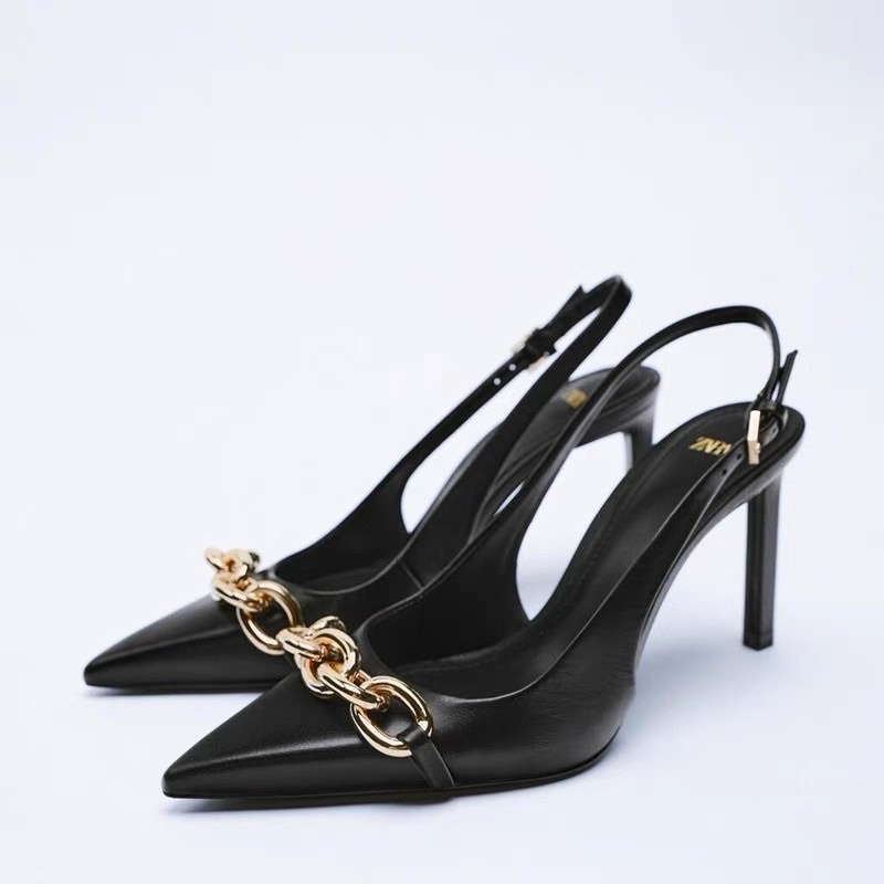 Giày ZR dây xích mũi nhọn NMINE STORE đế 8.5cm hàng FULLBOX