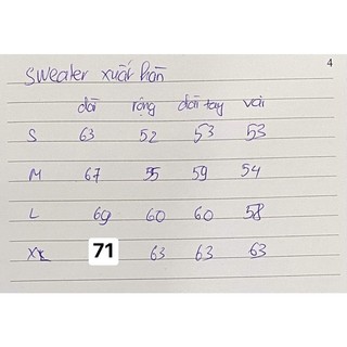 áo sweater nỉ xuất hàn
