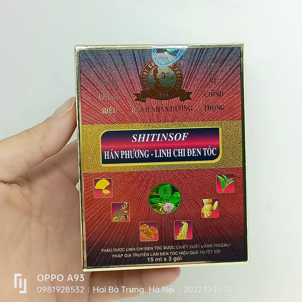 Shitinsof hán phương linh chi đen tóc hộp 3 gói dùng 1 lần
