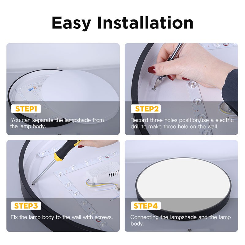 CHUANGYANG Đèn Led Gắn Trần 3 Màu 50W 70W Hiện Đại