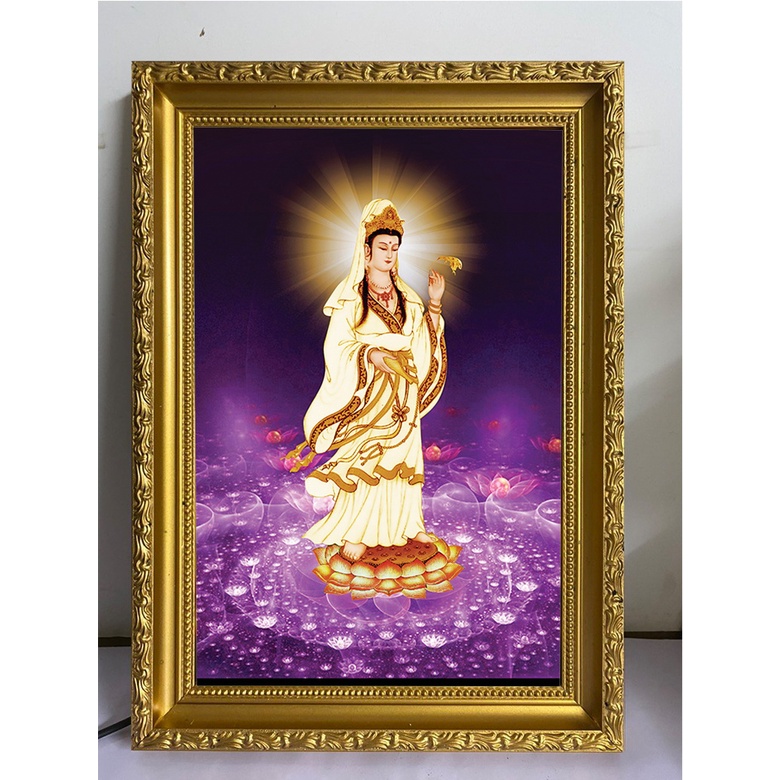 Tranh phật giáo led siêu mỏng, tranh thờ quan âm, thích ca mâu ni, tranh trang trí phòng thờ cao cấp