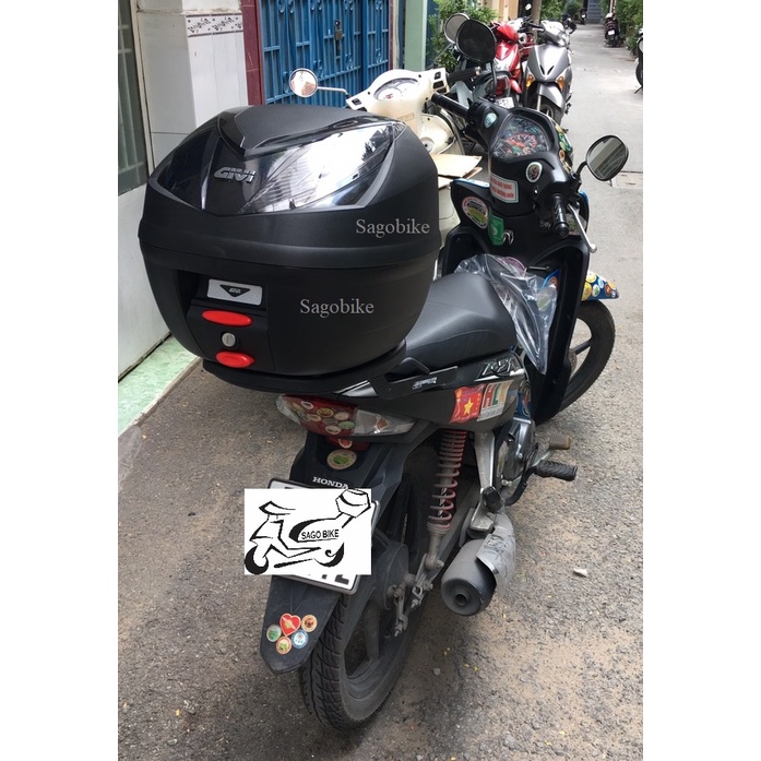 Thùng xe Wave RSX, thùng Givi E250N2 và baga givi lắp cho xe Wave RSX, hàng givi chính hãng, bảo hành 2 năm