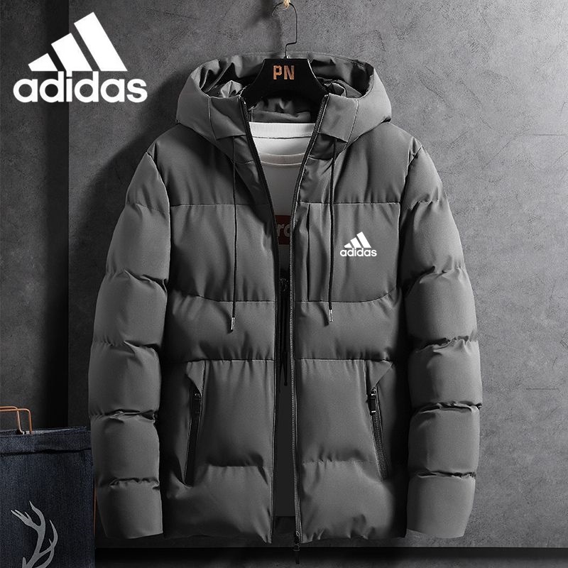 Áo Khoác Phao Adidas Có Mũ Trùm Chất Liệu Cotton Dày Dặn Ấm Áp Thời Trang Mùa Đông Dành Cho Bé Trai