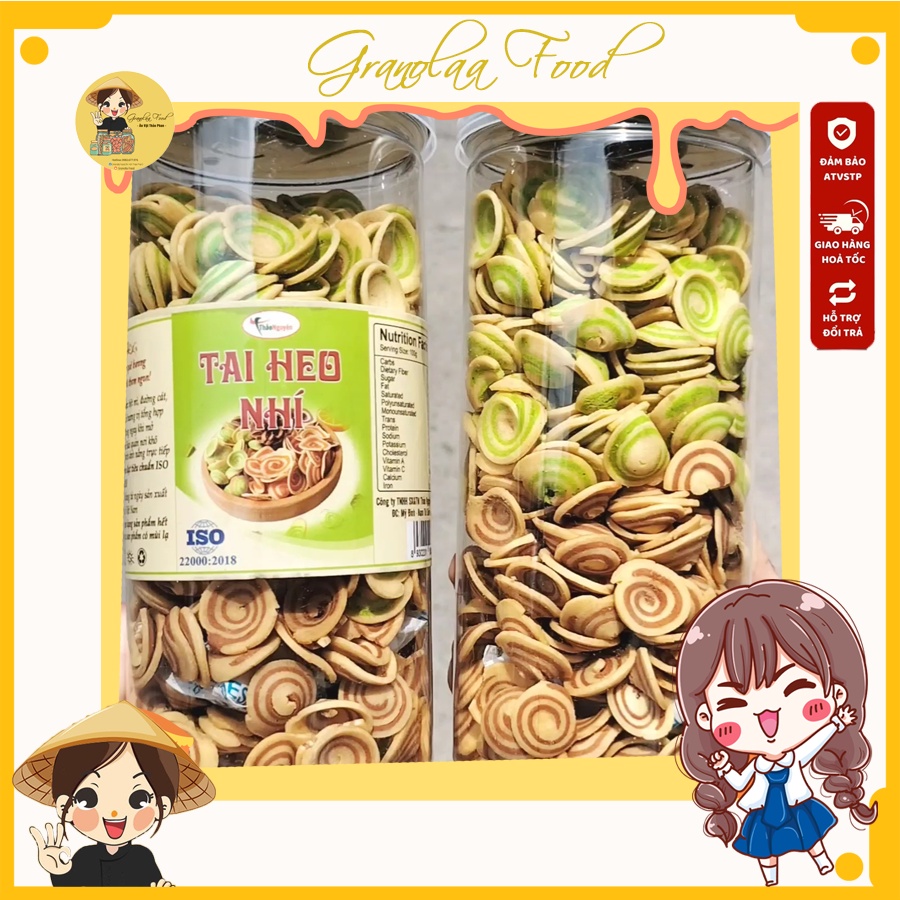 Bánh Tai Heo Nhí Mix 2 Vị, Đồ Ăn Vặt Hà Nội - Loại Đặc Biệt Chuẩn Vị, Hũ 300g