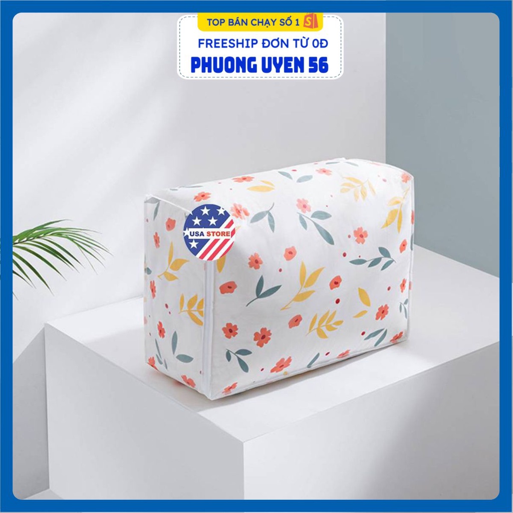 Túi Đựng Quần Áo, Chăn Màn Đa Năng Cỡ Lớn - Chất Liệu Vải Peva Chống Thấm Nước, Khóa Kéo Chống Bụi
