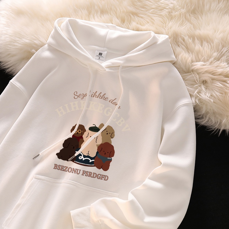 Áo Hoodie Tay Dài Dáng Rộng In Họa Tiết Hoạt Hình Phong Cách Harajuku Mỹ Thời Trang Cho Nam Và Nữ