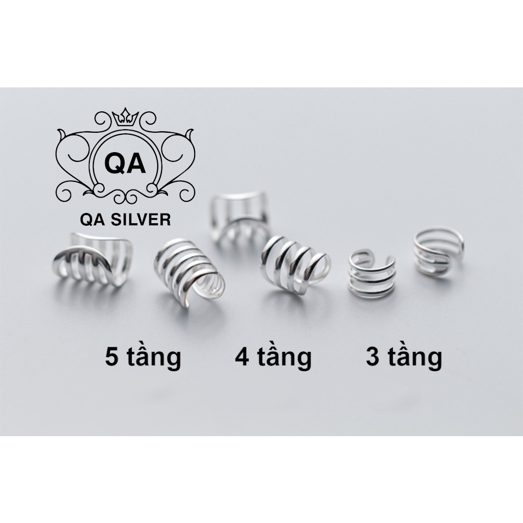 Khuyên tai bạc 925 kẹp vành tầng không cần lỗ bông nam nữ layer S925 EARCUFF QA SILVER Earrings EA210108
