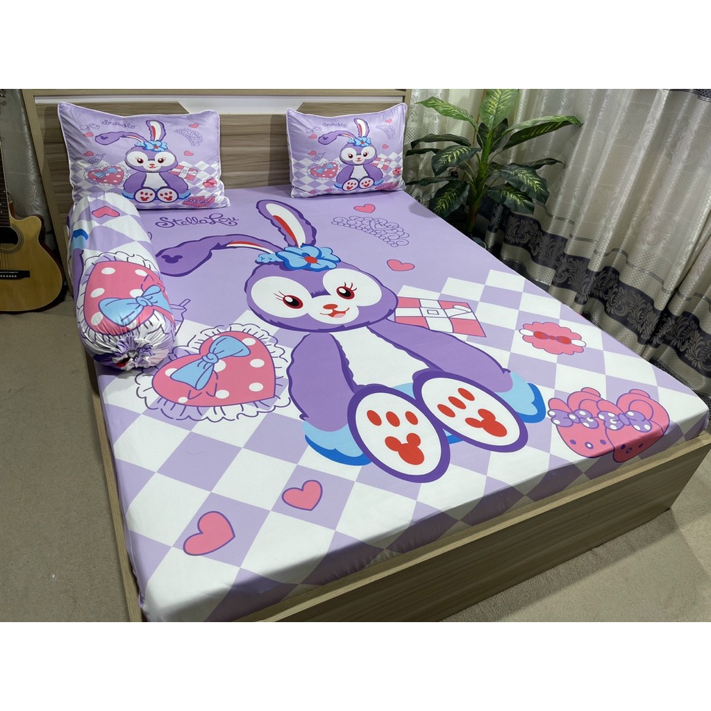 Bộ Drap Thun Ý 5D in Hình Thỏ