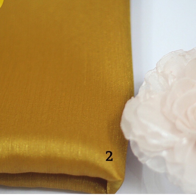 Vải tơ xước nhũ, vải tơ gân màu vàng đồng