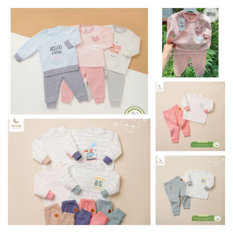 Bộ nỉ nhung Moon siêu đẹp cho bé 6m đến 4y
