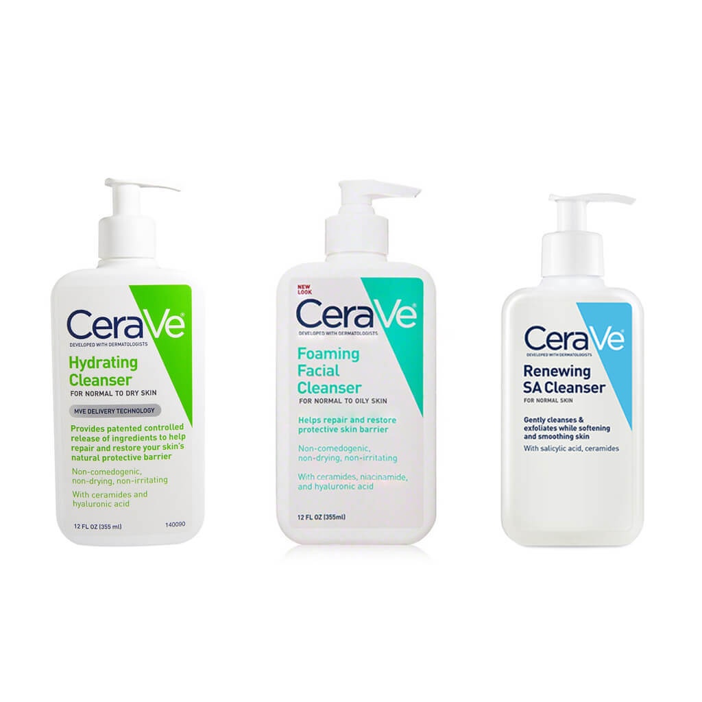 Sữa rửa mặt CeraVe Foaming, Hydrating, SA Smoothing Cleanser cho da dầu, khô, nhạy cảm 88ML/236ML/473Ml-Ngochan Cosmetic