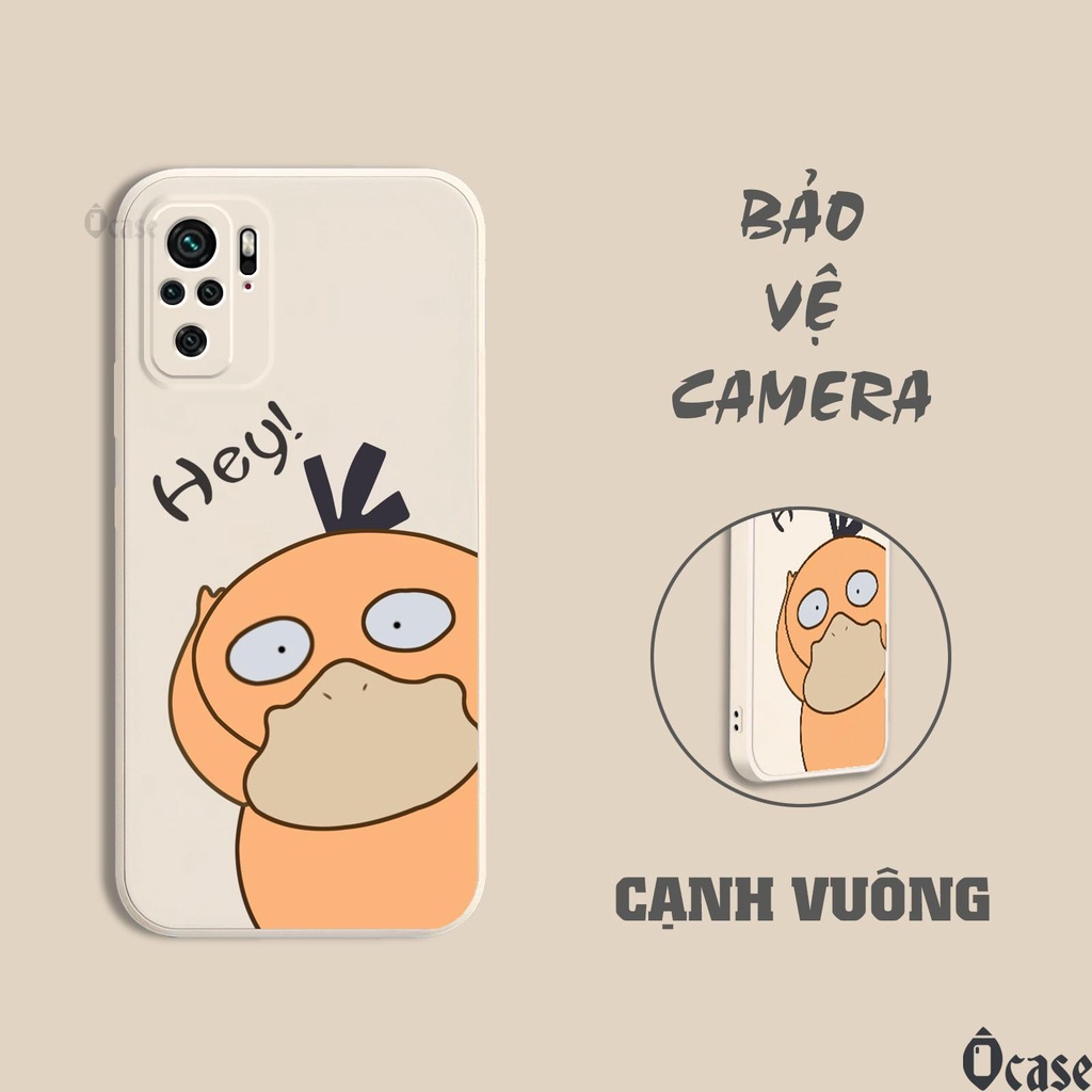 Ốp lưng Xiaomi Redmi Note 10 / Note 10s in hình mèo và vịt vàng cạnh viền vuông có bảo vệ camera