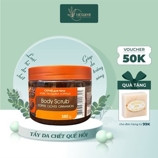 Tẩy tế bào chết body - Tẩy da chết body quế hồi cà phê Bilena mẫu mới 380g - Herami