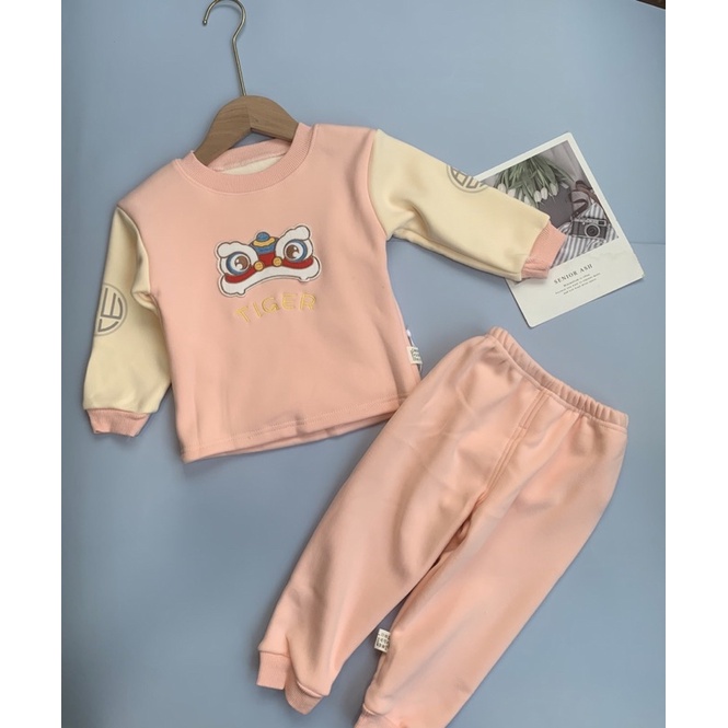 Bộ nỉ lót lông cho bé trai, bé gái, nỉ dày cho bé size 90 - 120