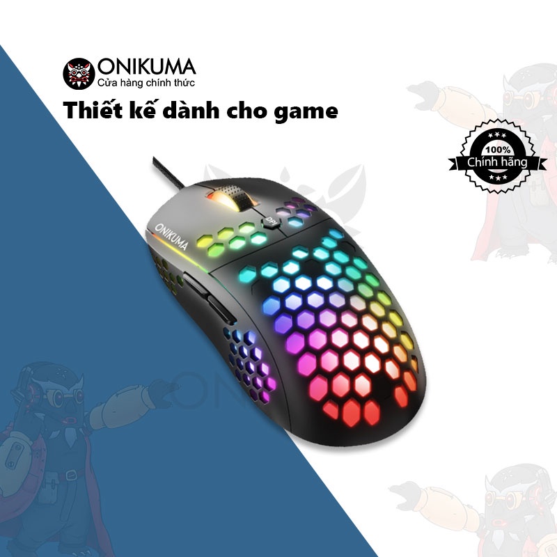 ONIKUMA CW903 Chuột Chơi Game USB Chuột Chơi Game Có Dây Chống Trượt Sáu Tốc Độ DPI Phát Sáng RGB Có Thể Điều Chỉnh