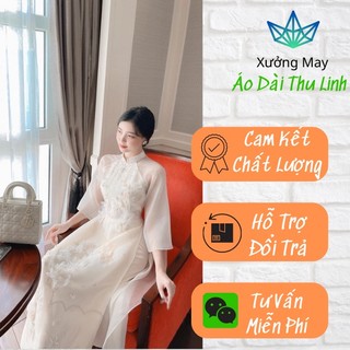 Áo dài cách tân nữ - áo dài tết von hoa cách tân 4 tà cao cấp-ms15