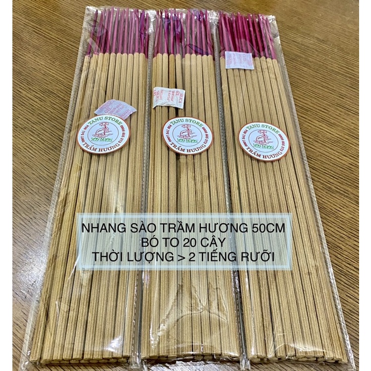 Nhang Sào Trầm Hương ~50cm, thắp rằm mồng một, thắp Tết- thơm ấm cúng sum vầy, đuổi vận xui, tăng vượng khí- Tanustore